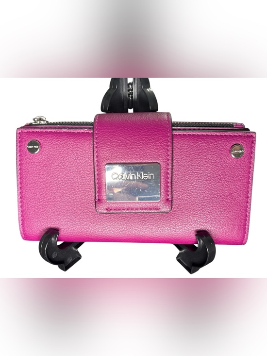 Calvin Klein Handbags - Calvin Klein Lock Large Trifold Wallet in magenta/fuchsia pink